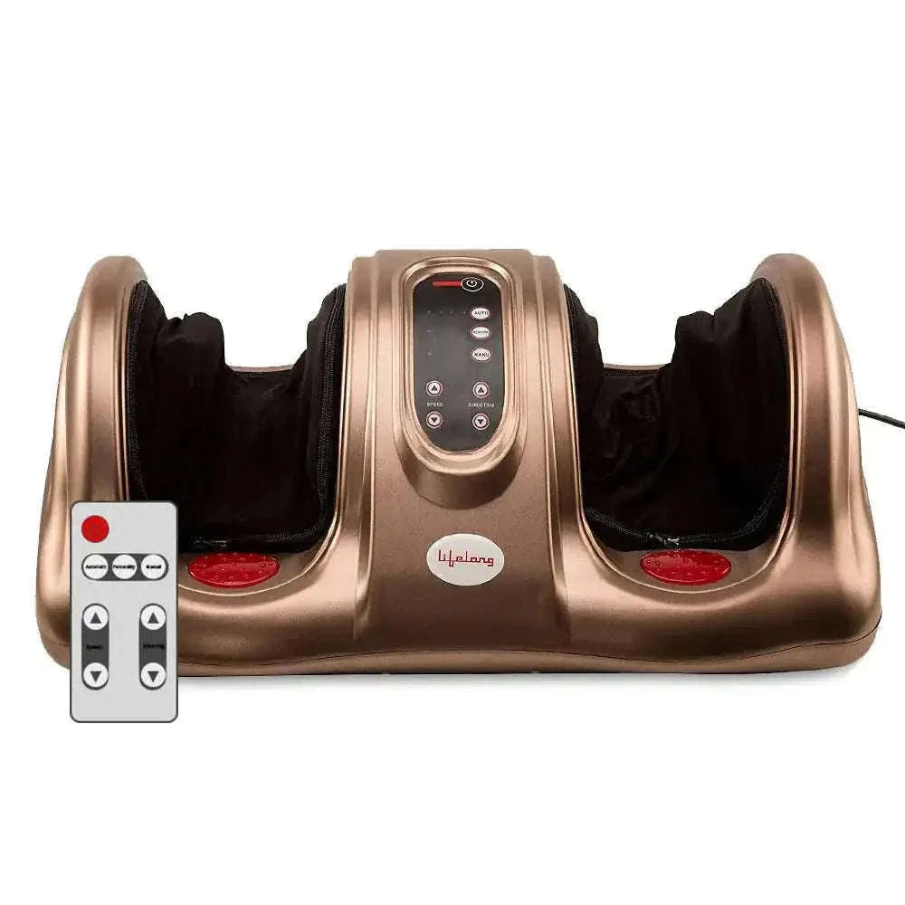 LLM81 Foot Massager with Heat, Brown - Dual rollers and control panel