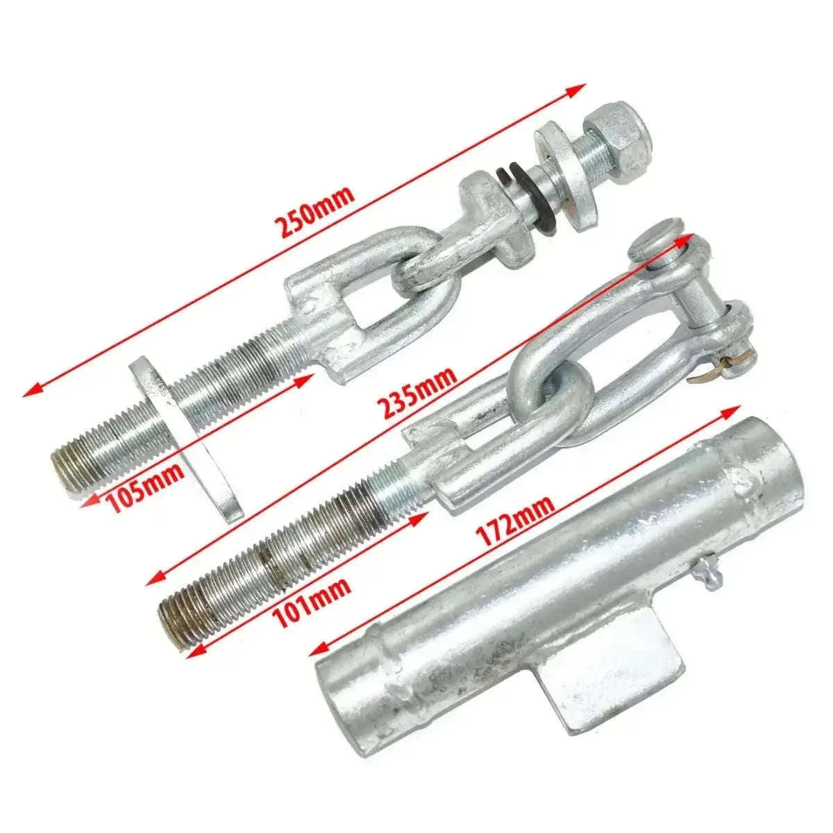 Lower lift arm check chain stabilizer assembly for Massey Ferguson tractor