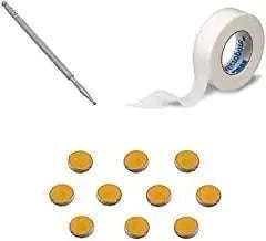 Magnetic acupressure kit with tape roll and round gold magnets