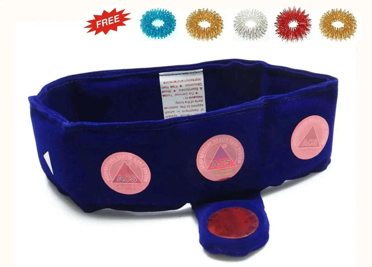 Magnetic Therapy Neck Belt for Cervical Spondylitis with 5 Sujok Rings from StellerGear