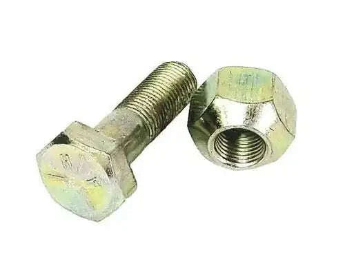Mahindra tractor front wheel hub bolt and nut made of zinc-plated steel