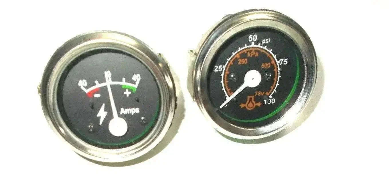 Massey Ferguson oil pressure gauge and ammeter set for models 1080, 1100, 1130, 1150, 135, 150, 165, 175