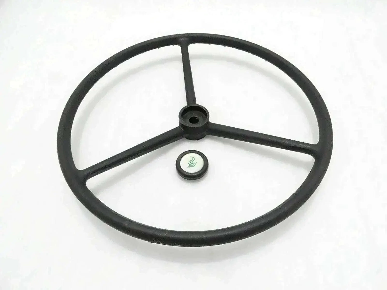 Massey Ferguson replacement steering wheel with black rim and center hub cap