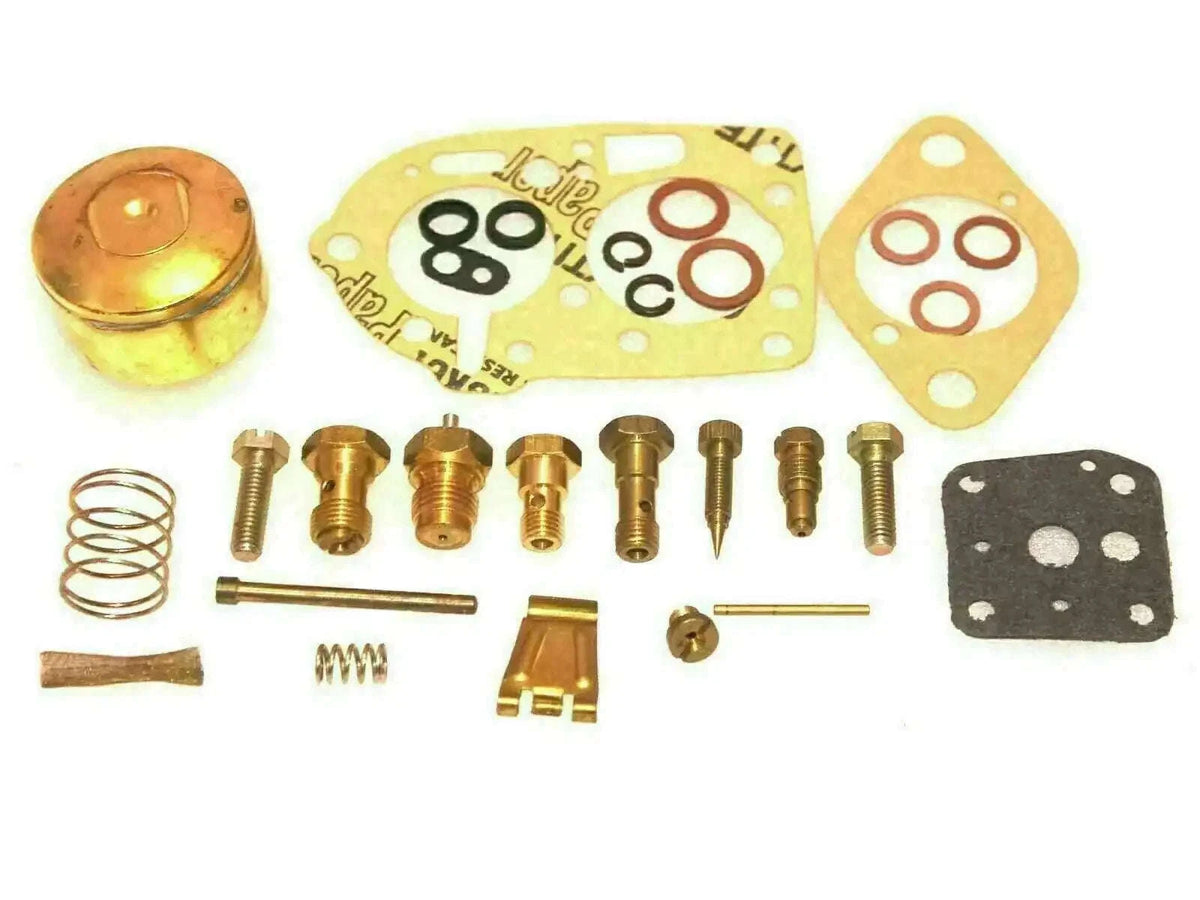 Carburetor repair kit for Willys Jeep CJ2A and CJ3A with brass parts and gaskets