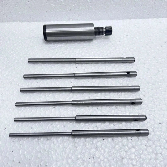 Valve seat grinding stone holder, steel, includes multiple grinding pilots for precision use