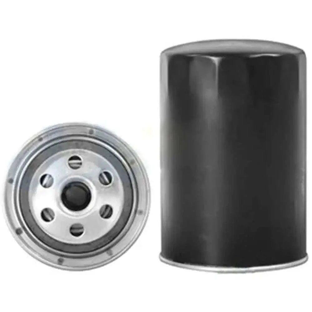 Oil filter for John Deere with a cylindrical body and silver end cap.