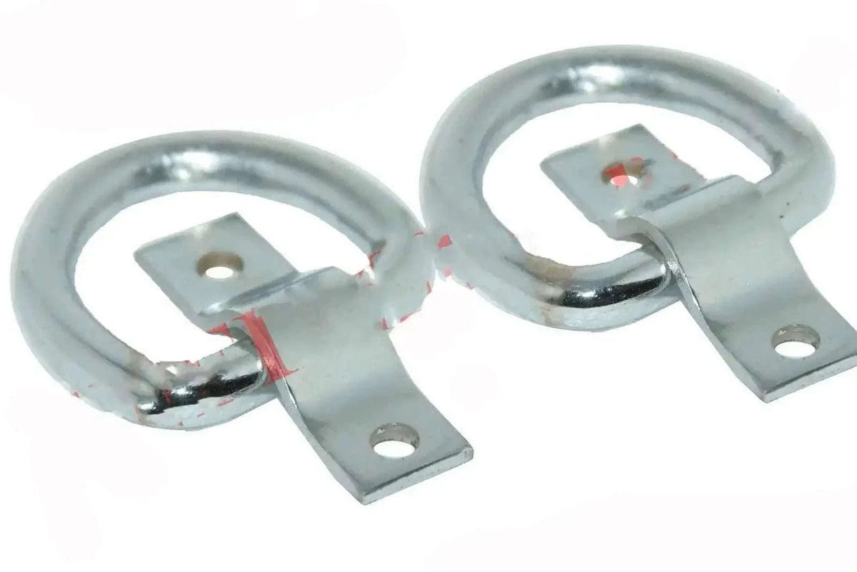Chrome towing hooks for Willys Jeeps with mounting plates