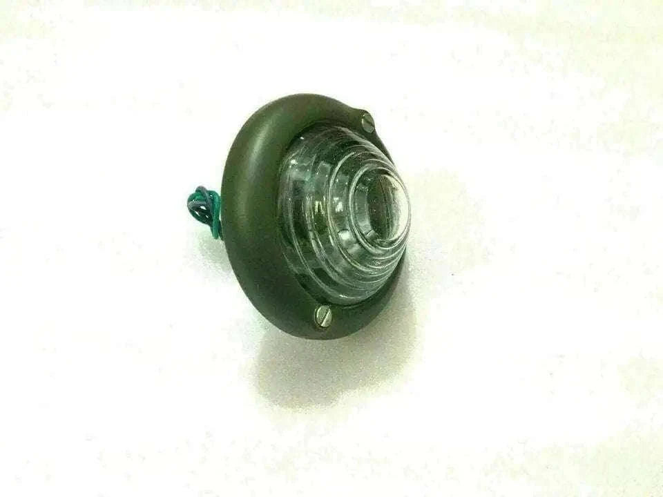 Willys Jeep Parking Turn Signal Light - Clear Glass Lens with Green Bezel