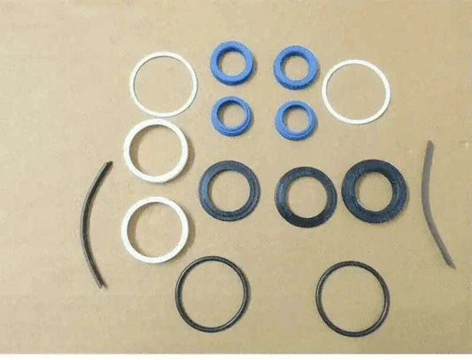 Power steering repair seal kit for Ford Farmtrac tractors with essential seals and rings.