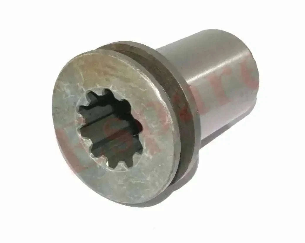 10-tooth PTO coupling with splined flange and metal sleeve, silver