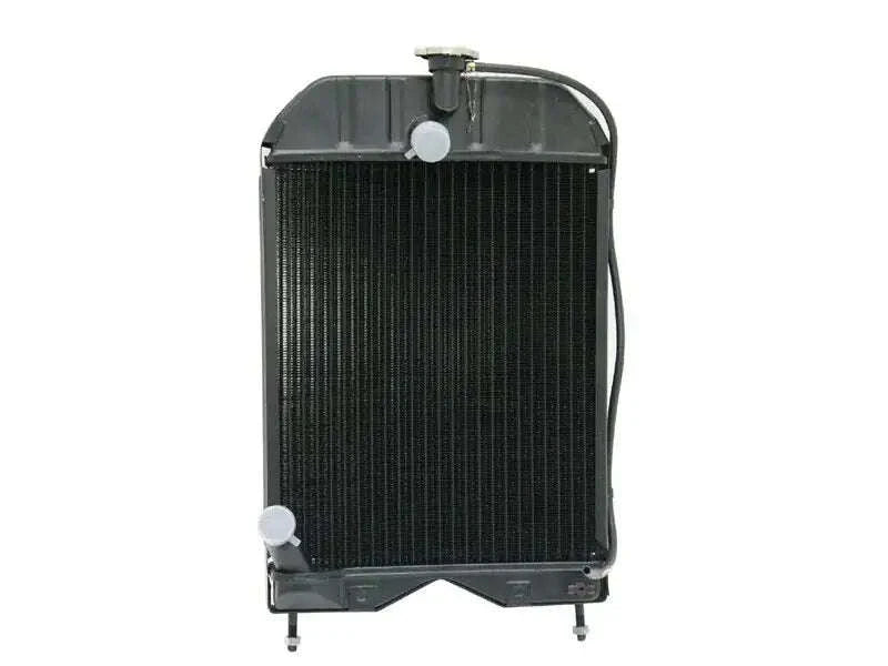 Tractor radiator with top cap and two side mounts