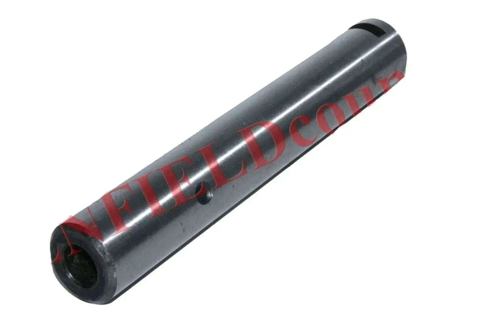 Metal cluster shaft with hollow end, dark finish, red lettering