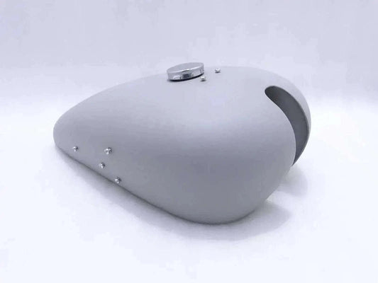 RUDGE vintage raw petrol fuel tank with cap in gray metal