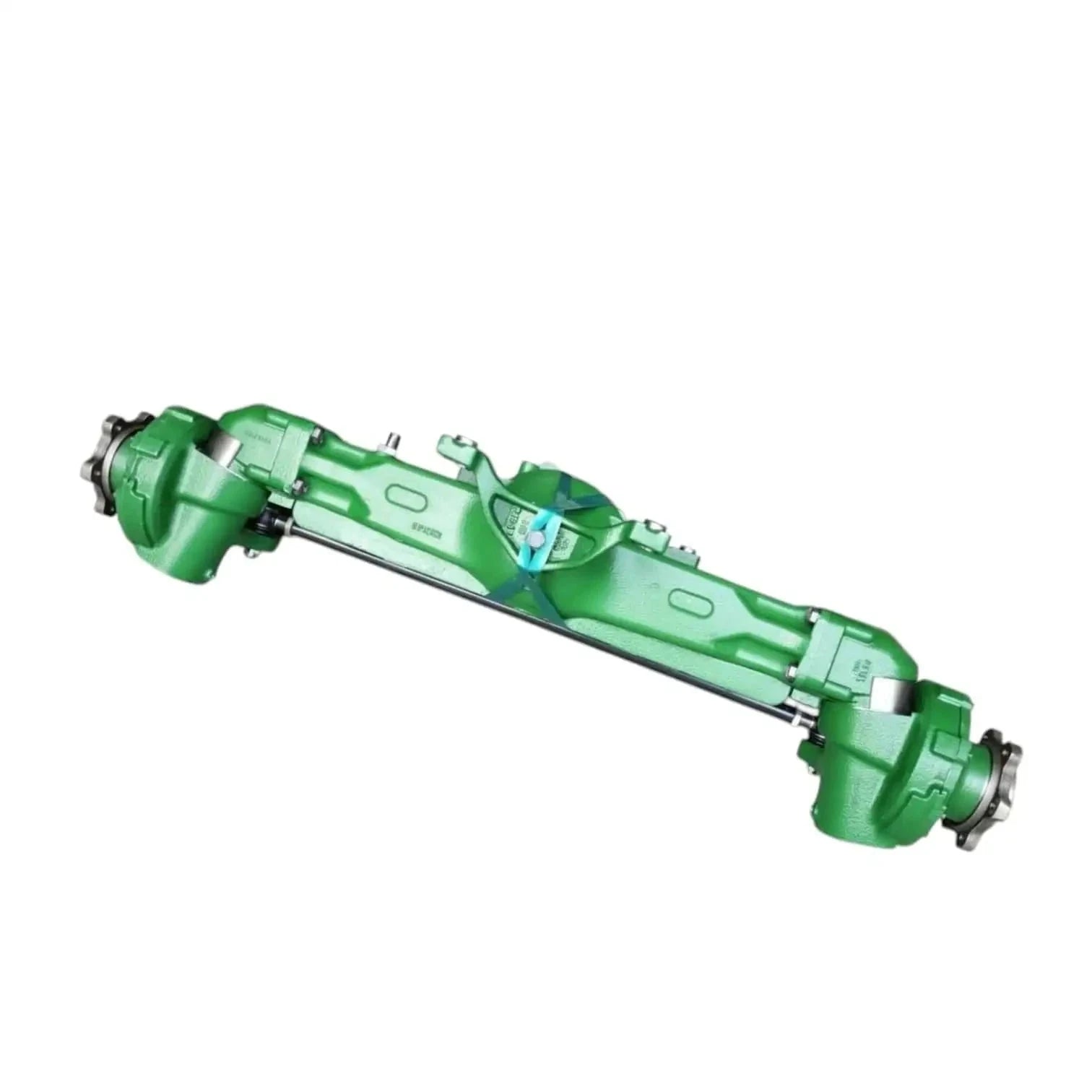 MFWD Complete Front Axle for John Deere tractors, durable green metal construction, essential for optimal traction.
