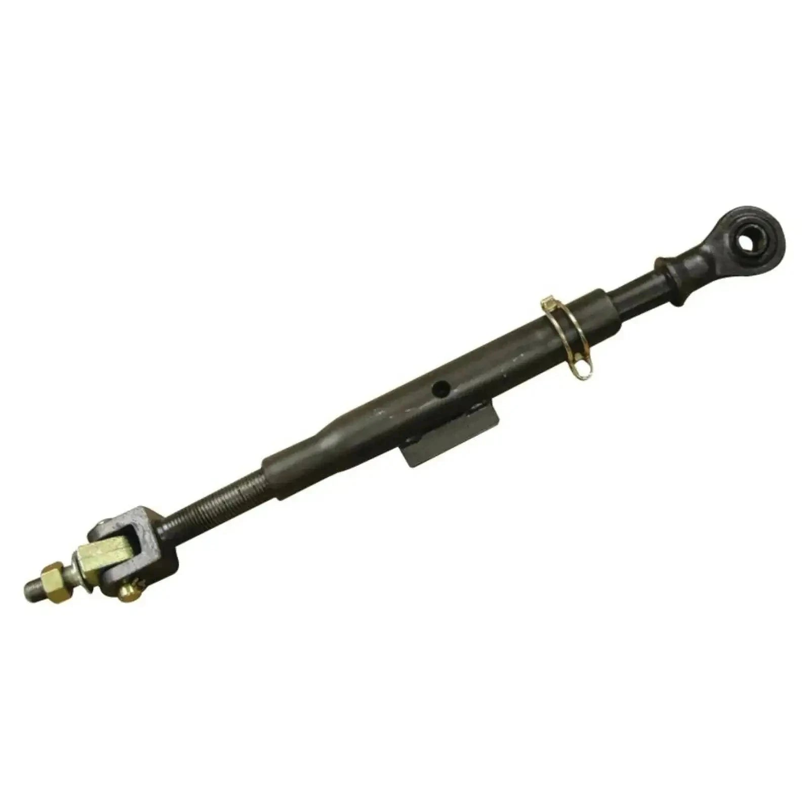Metal stabilizer link with eye ends, threaded stud, and grease fitting