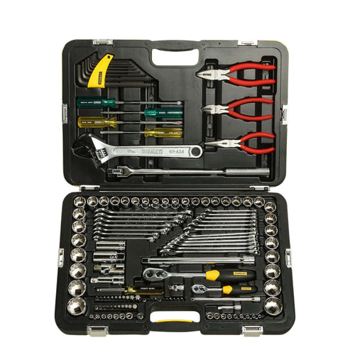 STANLEY 99-059 Metric Tool Kit for Automotive Use (132-Pieces),Multicolour, 24 x 9 Centimeter StellerGear