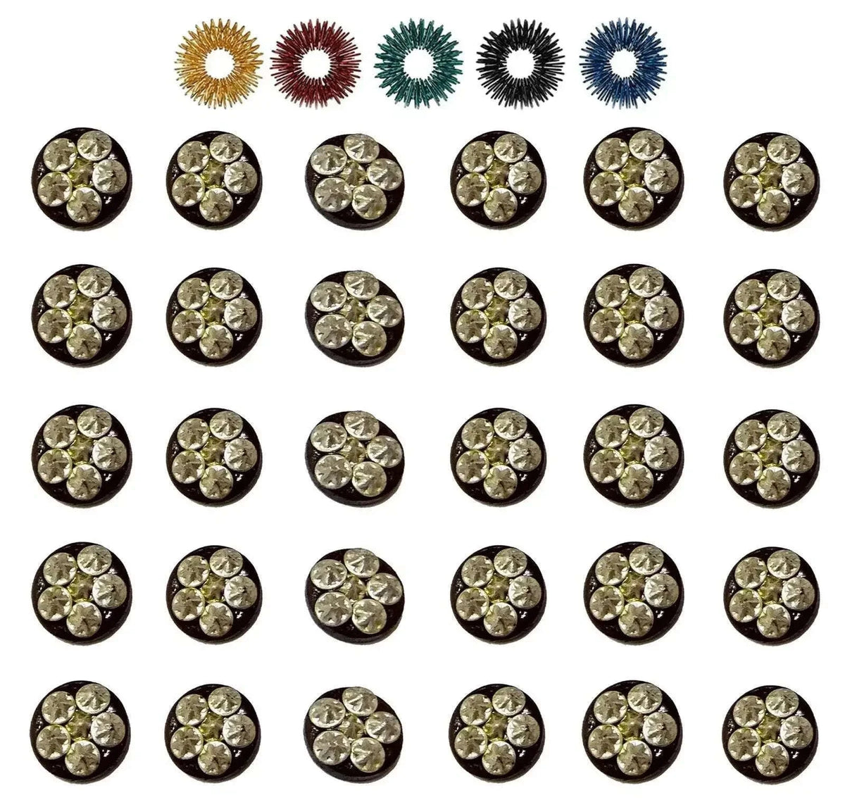 Sujok 6 Star Cluster Magnets-Round Set of 30-5pcs Sujok Acupressure Rings - StellerGear