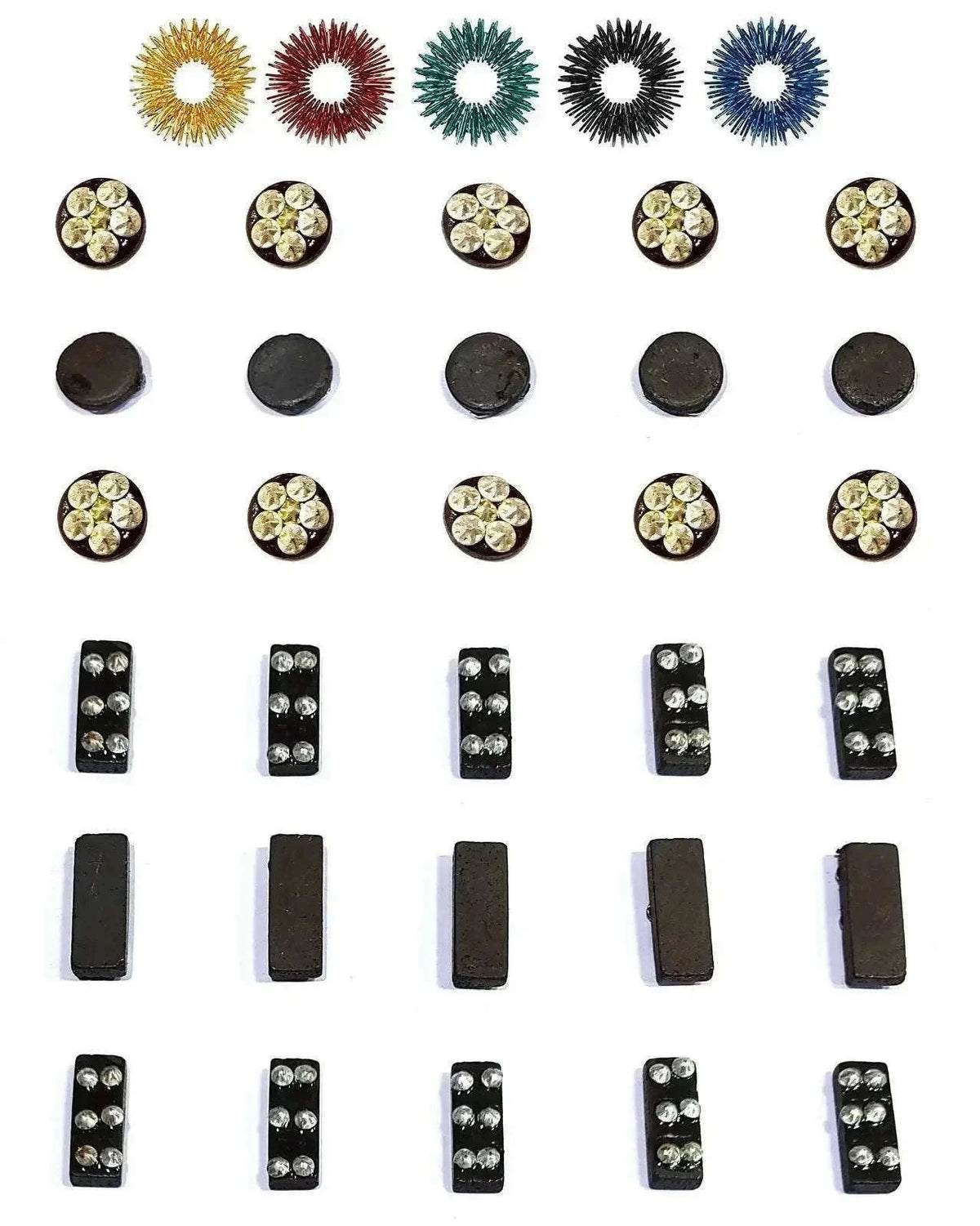 Sujok 6 Star Round 6 Star Bar Cluster Magnets 5pcs Sujok Rings therapy - StellerGear
