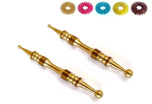 Sujok Acupressure Brass Diagnostic Jimmys with 5 Rings
