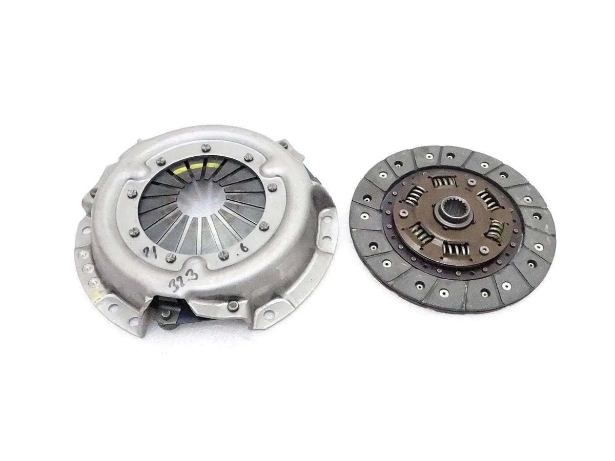Clutch pressure plate and disc set, silver cover with dark friction disc