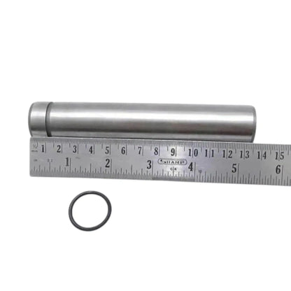 Metal shaft measured with ruler and O-ring seal