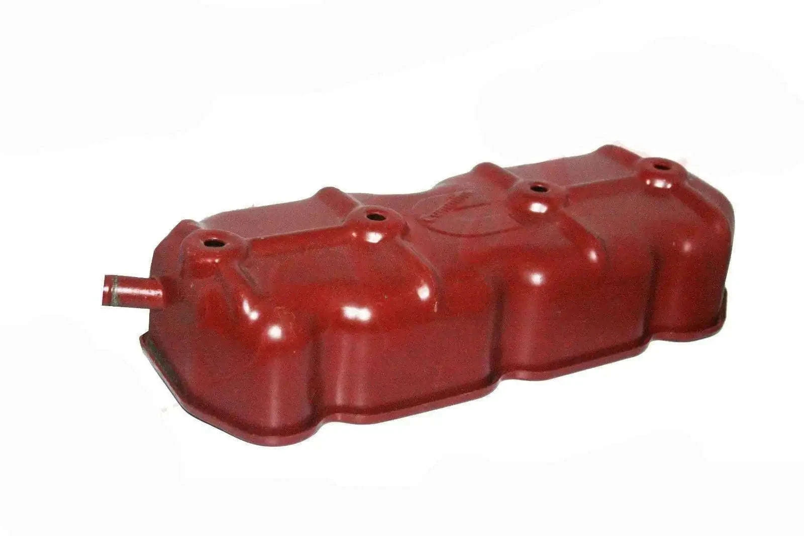 Rocker valve cover, red metal tractor engine cover with bolt holes