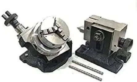 Tilting Rotary Table 3/80mm with 65mm Mini Scroll Chuck Single Bolt Tailstock - StellerGear