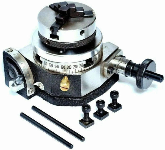Tilting Rotary Table 3/80mm With 65mm Mini Scroll Lathe Chuck Backplate - StellerGear