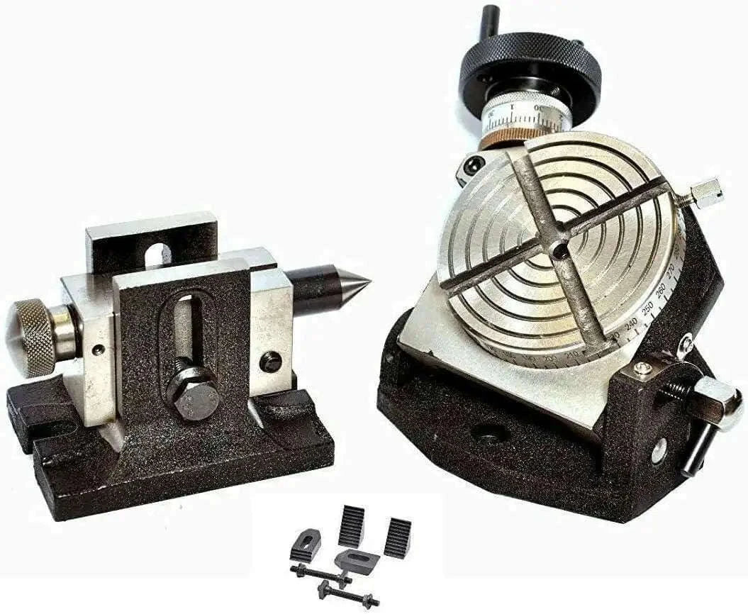 Tilting Rotary Table 4/100 mm with Single Bolt Tailstock M6 Clamping Kit Set - StellerGear