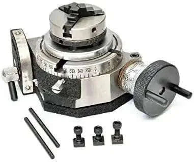 Tilting Rotary Table 4/100MM with 50MM Mini Lathe Chuck Backplate - StellerGear