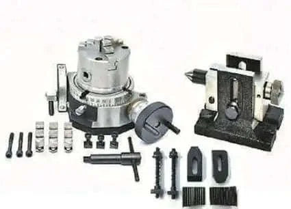 Tilting Rotary Table 4 with 8mm Self Centering Chuck, Tailstock M6 Clamping - StellerGear