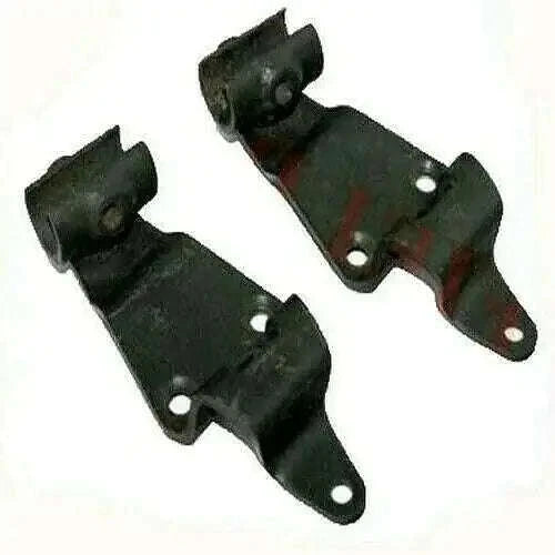 Metal pivot bracket set for top bow, dark finish, with mounting holes