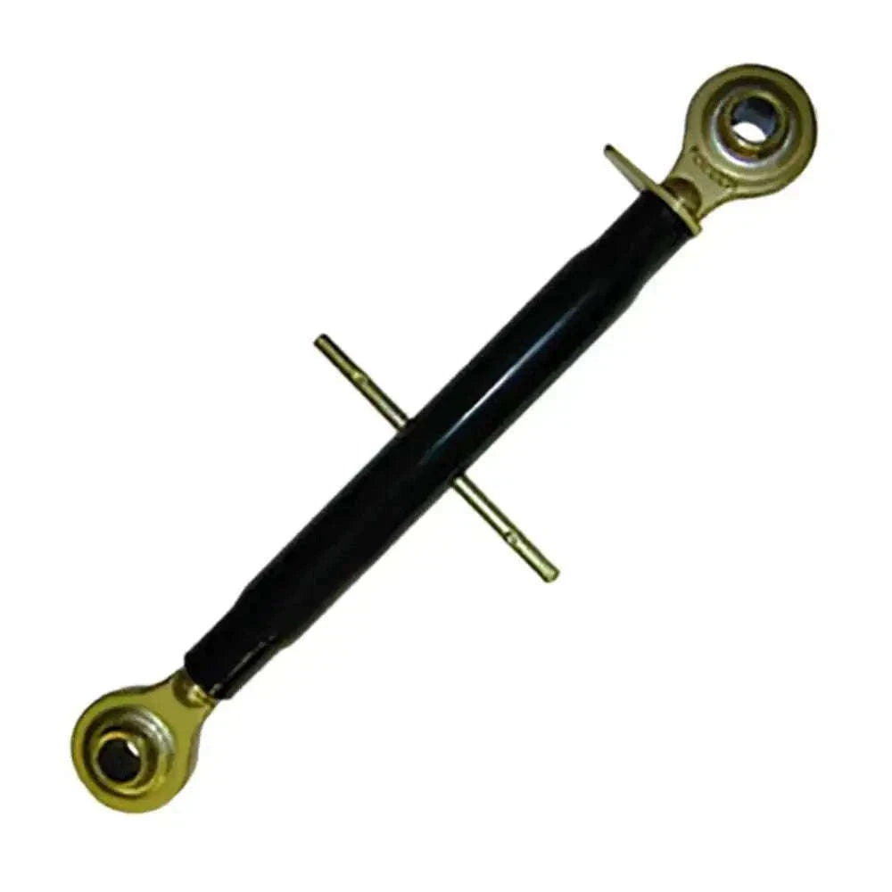 Adjustable top link rod with black center and round eye ends