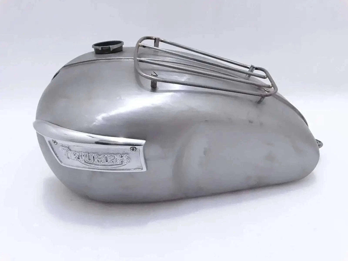 TRIUMPH T120 BONNEVILLE 3.5 GALLON FUEL TANK WITH PARCEL RACK & BADGE - StellerGear