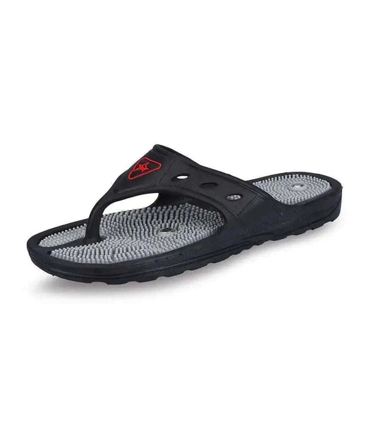 Unistar Acupressure Health Care Slipper in Black, Size 10