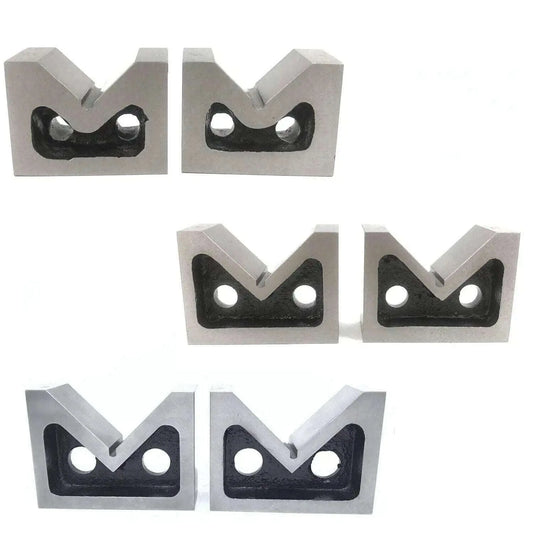 Vee Block Set 2 Pcs All Sizes 2 3 4 Inch Without Clamp Steel Cast Iron Pair - StellerGear
