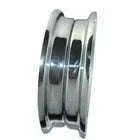 Chrome wheel rim side view with outer lip and visible bolt openings