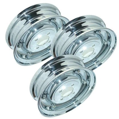 Vespa Chrome Wheel Rim Set of 3, 3.50 in x 8 in for vintage scooters