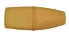 Single motorcycle seat saddle cushion in yellow with a rounded shape and center seam