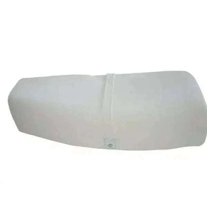 White scooter saddle seat, slightly contoured shape with mid seam