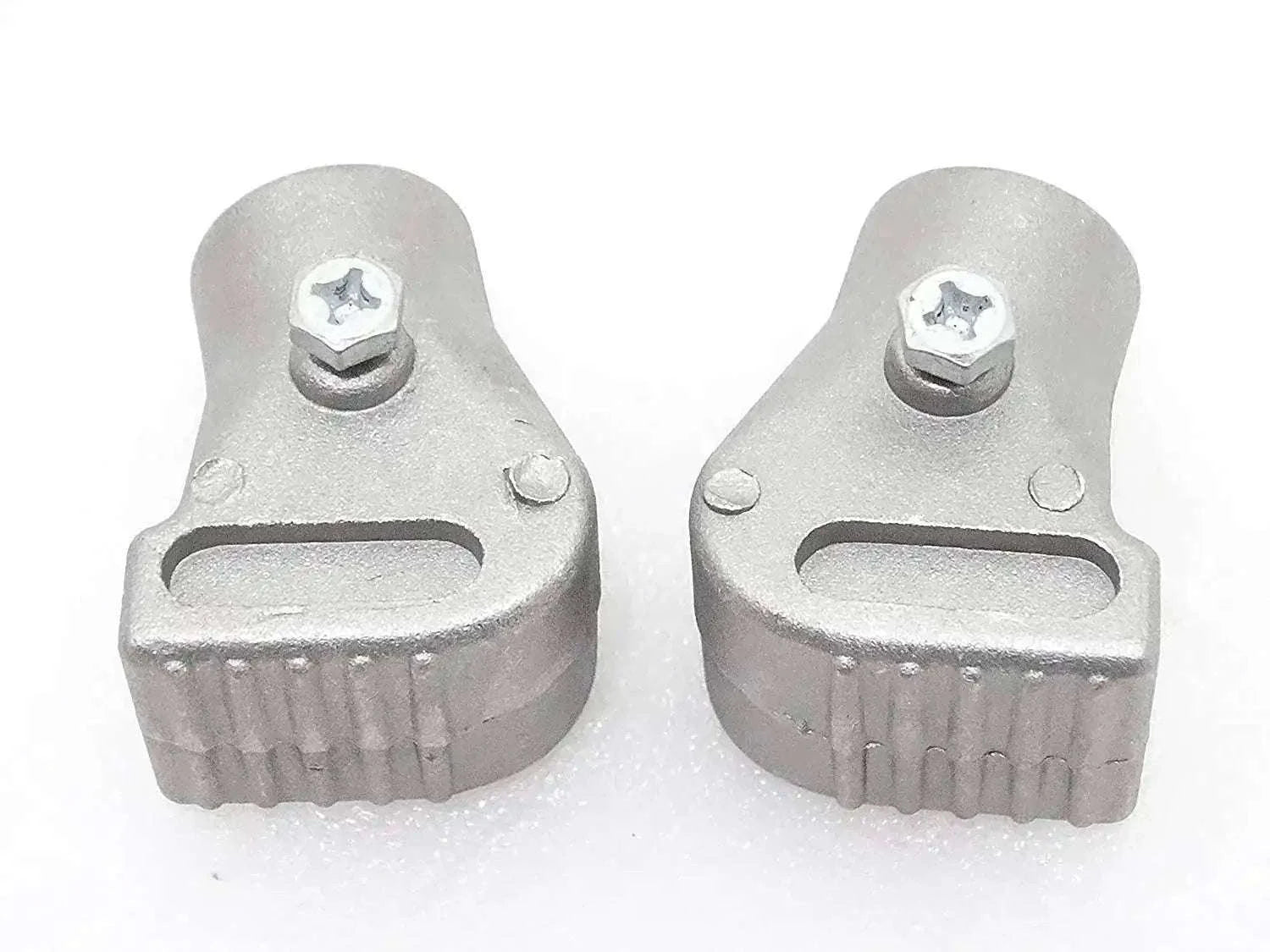 Pair of grey alloy stand feet for Vespa PX T5 LML models