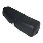 Vespa seat saddle standard black, angled view with side bracket tab