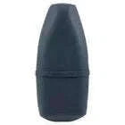 Scooter seat saddle end cap view, dark blue vinyl with stitched seam