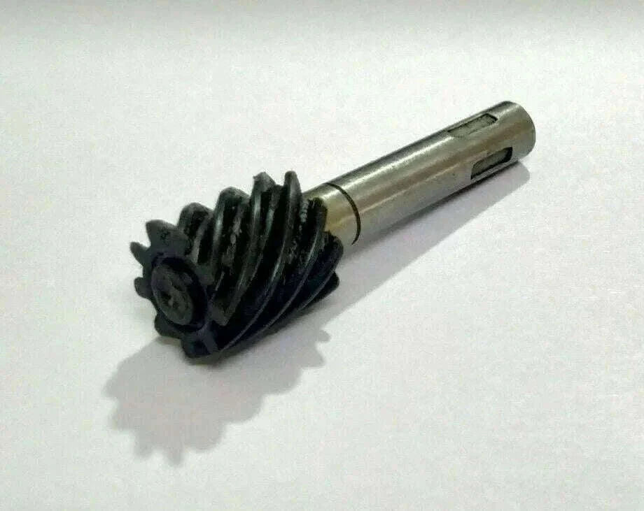 Speedometer drive gear pin with 9-tooth black gear and metal shaft