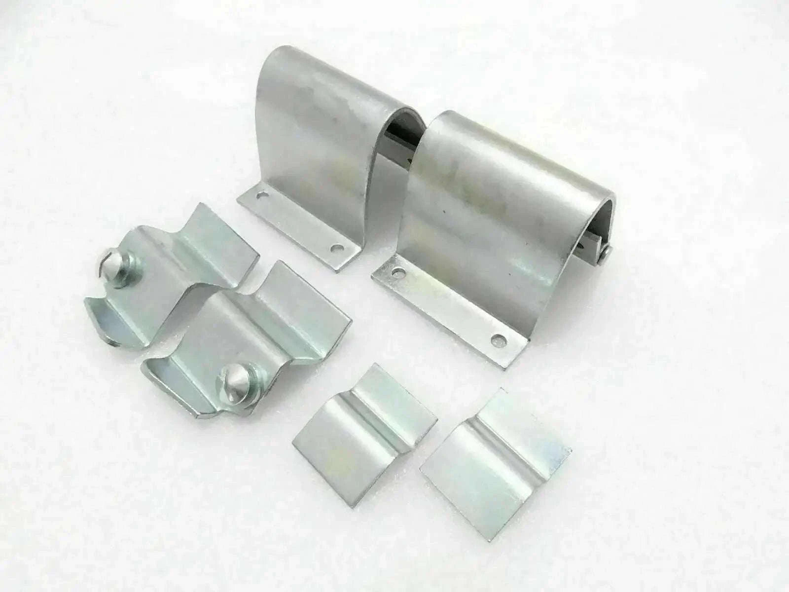 Willys Jeep windshield frame hinge set, metal brackets and hinge pieces, silver