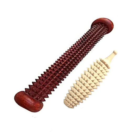 Wooden foot massager for plantar fasciitis with roller acupressure