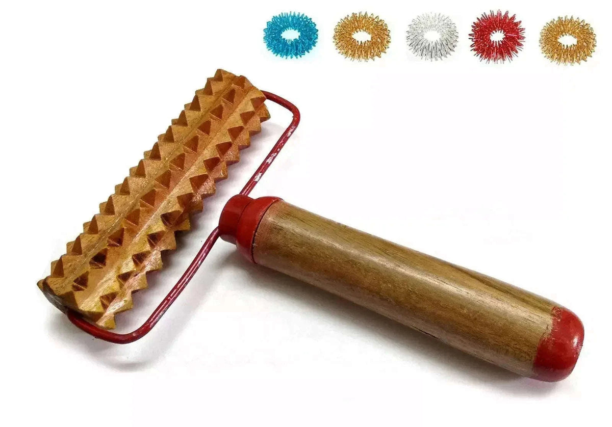 Wooden Hand Roller Massager for Acupressure Therapy - StellerGear